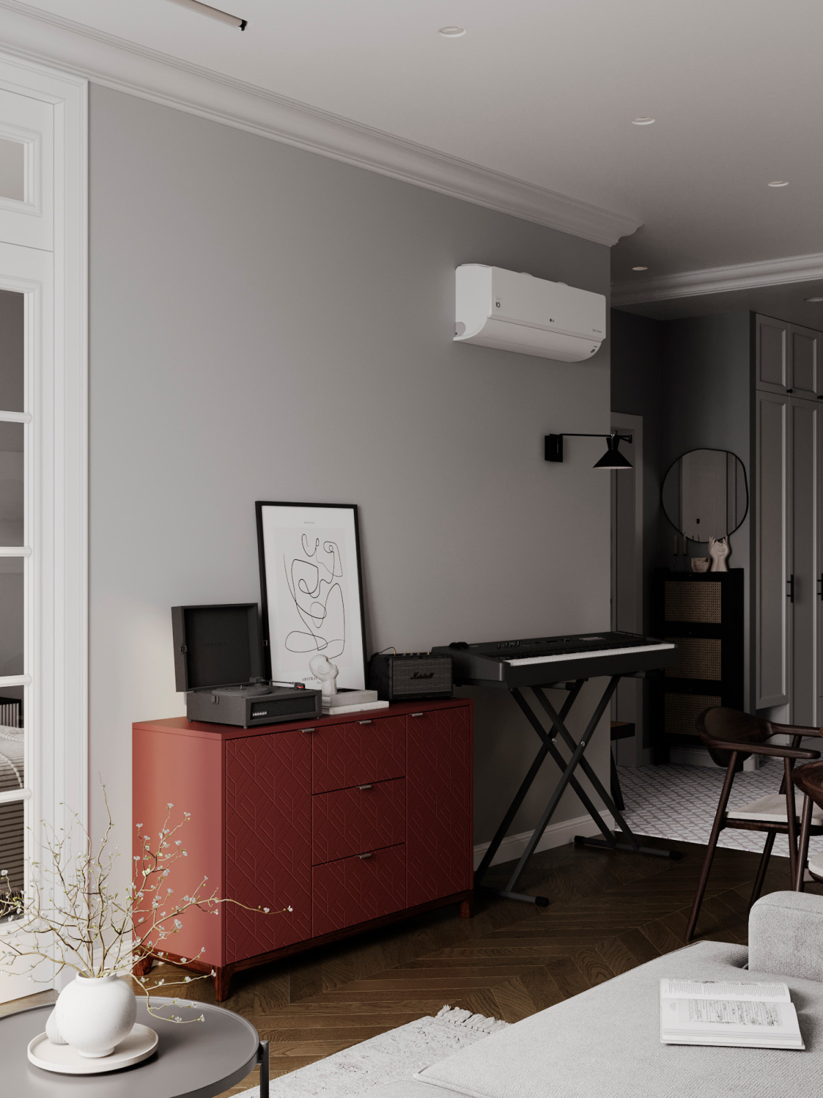 Современный mid-century в ЖК Западный Порт