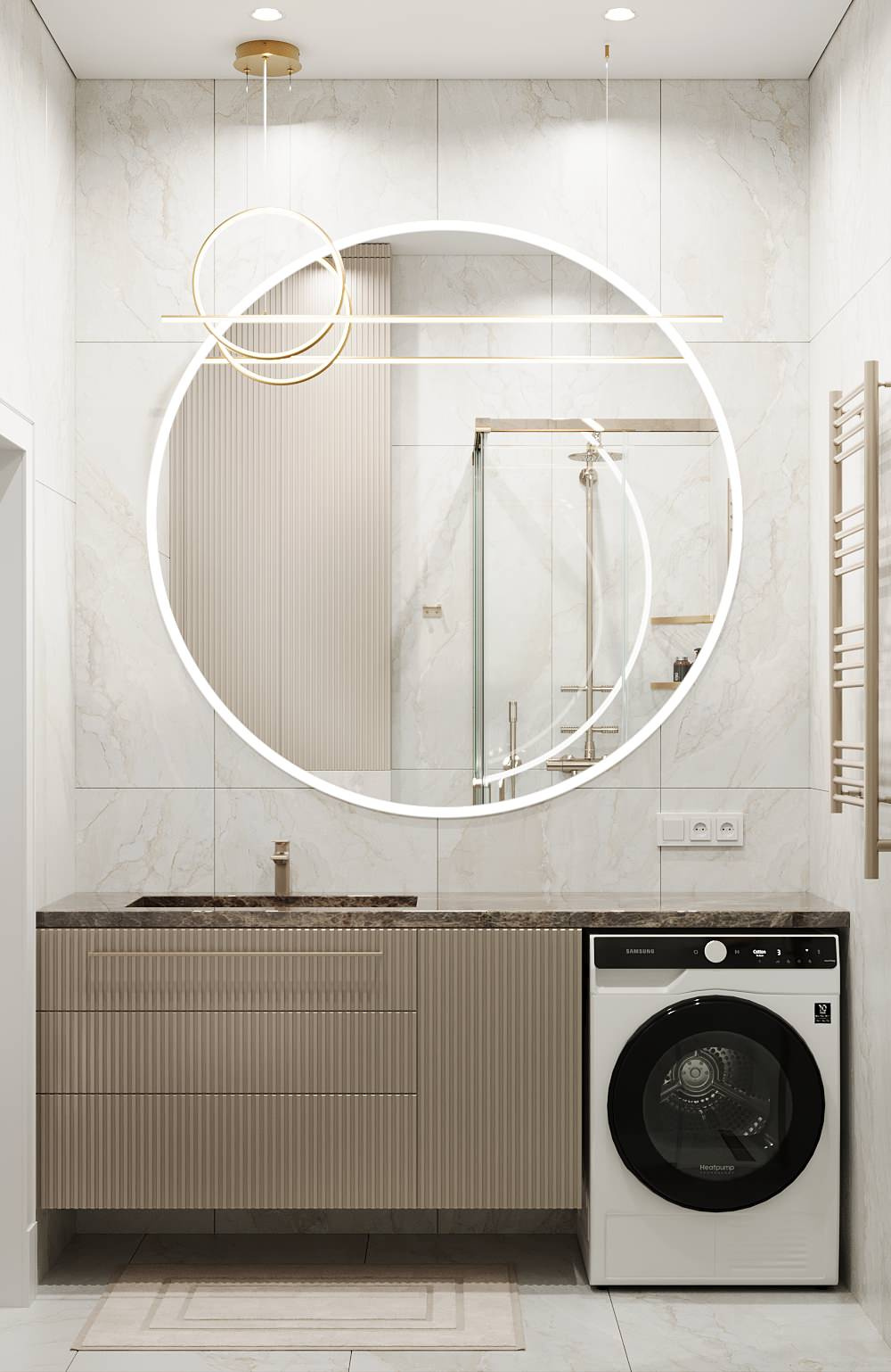 Санузел с душем. Поселок "Лесной остров"