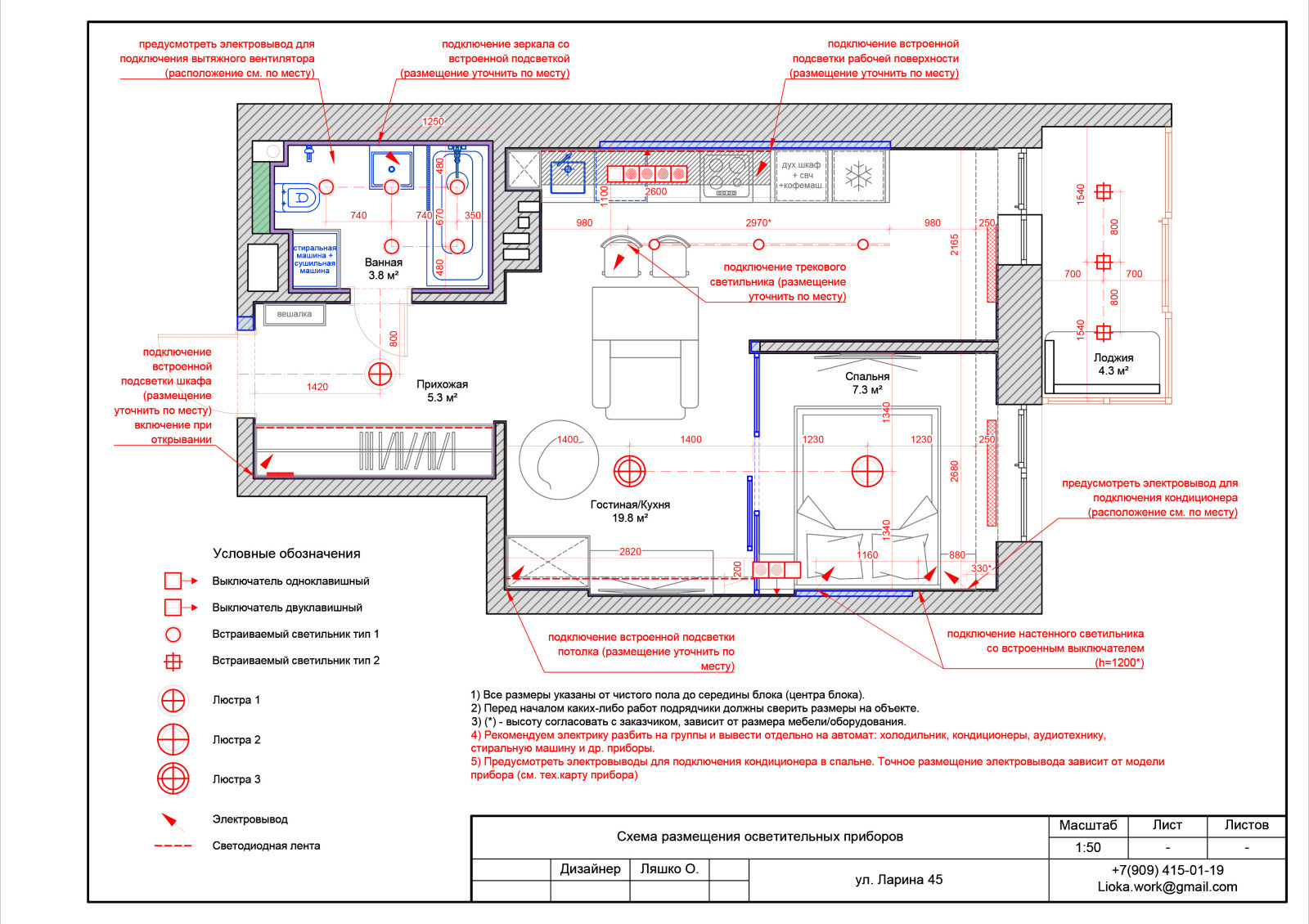 Технический проект (квартира 2к Ларина)