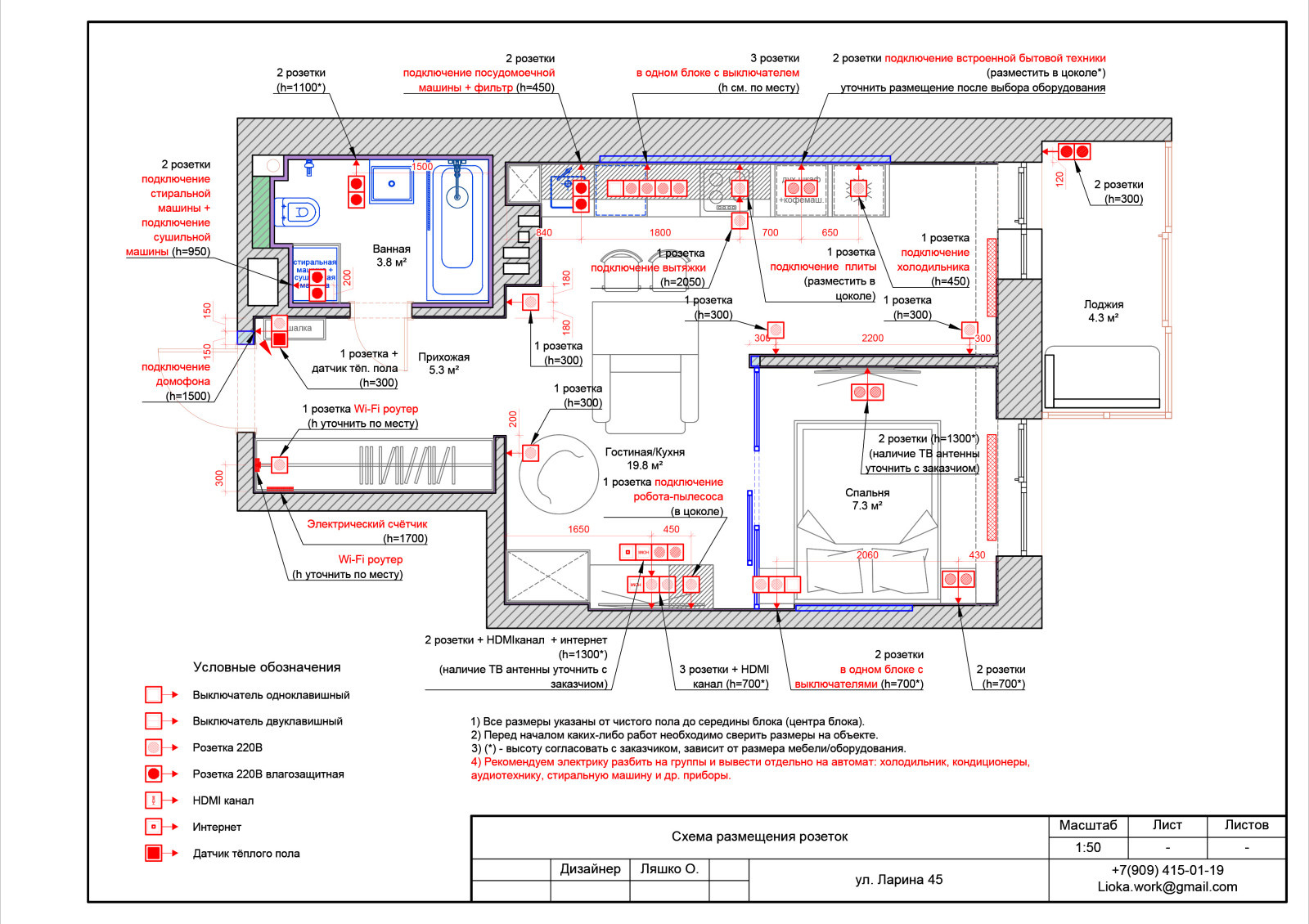 Обложка проекта: Технический проект (квартира 2к Ларина)