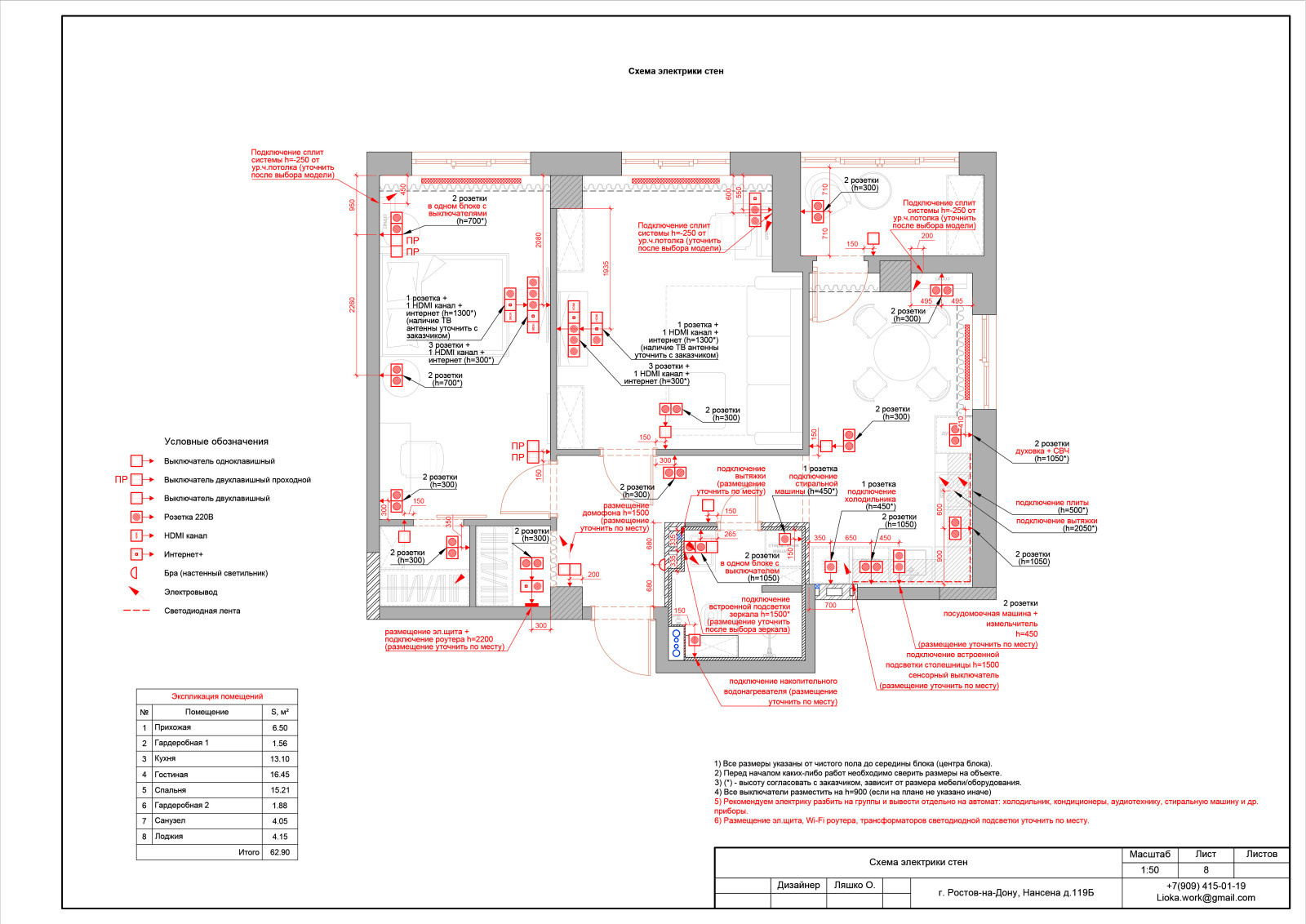 Технический проект (квартира 3к Университетский)