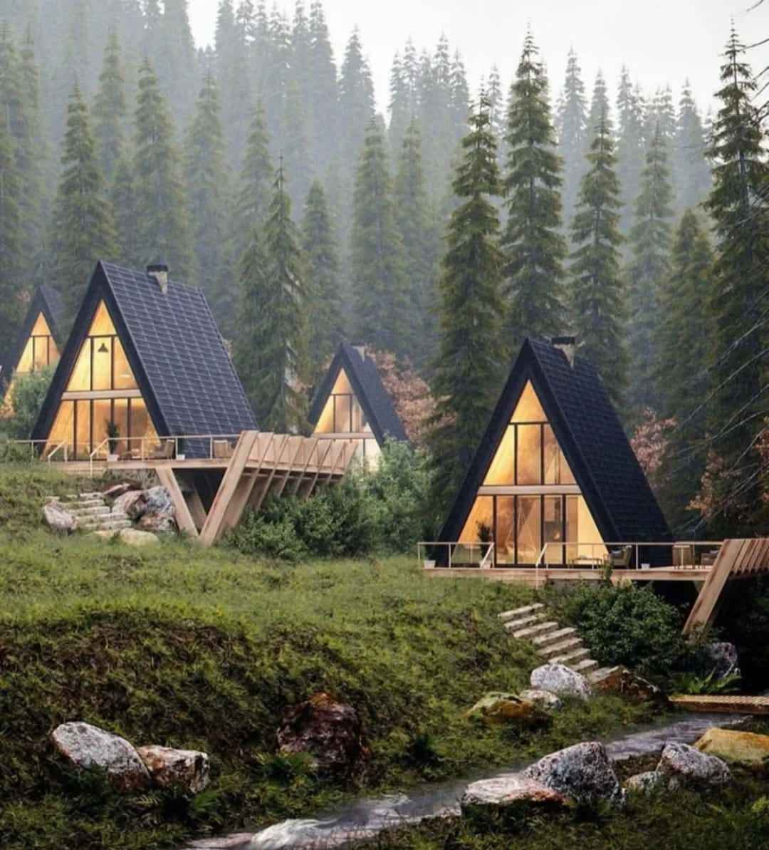 Обложка проекта: Гостевые домики в стиле A-frame