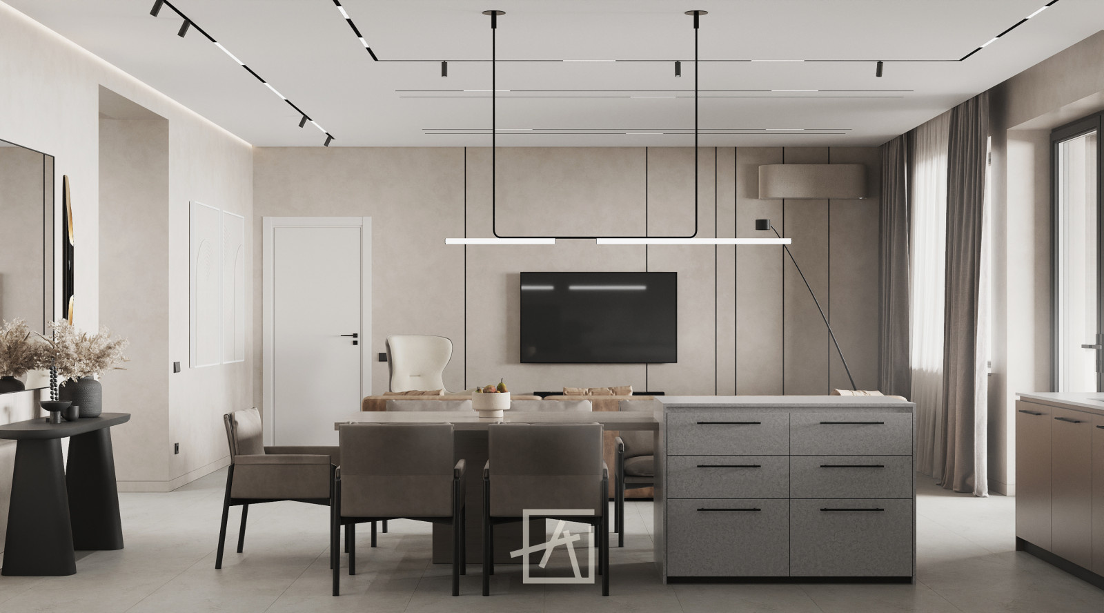 Кухня-гостиная 56 м²