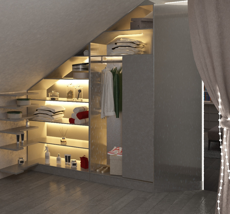 Дизайн-проект 2 этажа коттеджа,  100 кв.м.. Совместный проект с В. Кархалевой