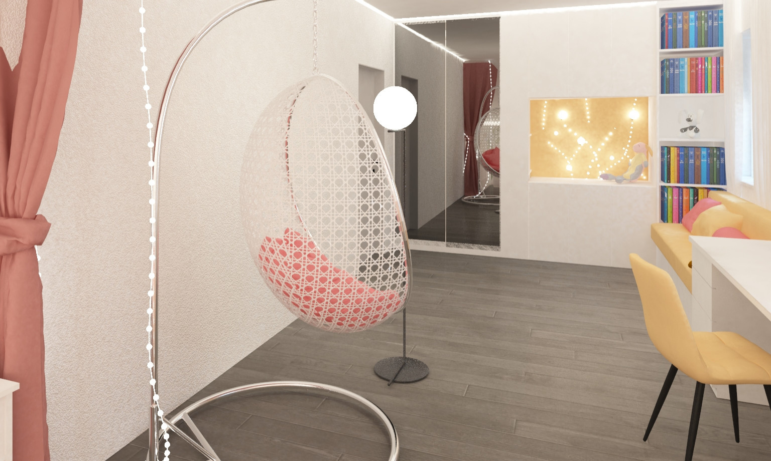 Дизайн-проект 2 этажа коттеджа,  100 кв.м.. Совместный проект с В. Кархалевой