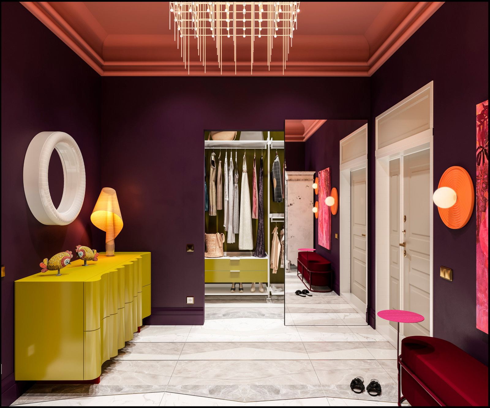 Дизайн не для всех в 3-хкомнатной сталинке 120 м2 на Малой Ордынке