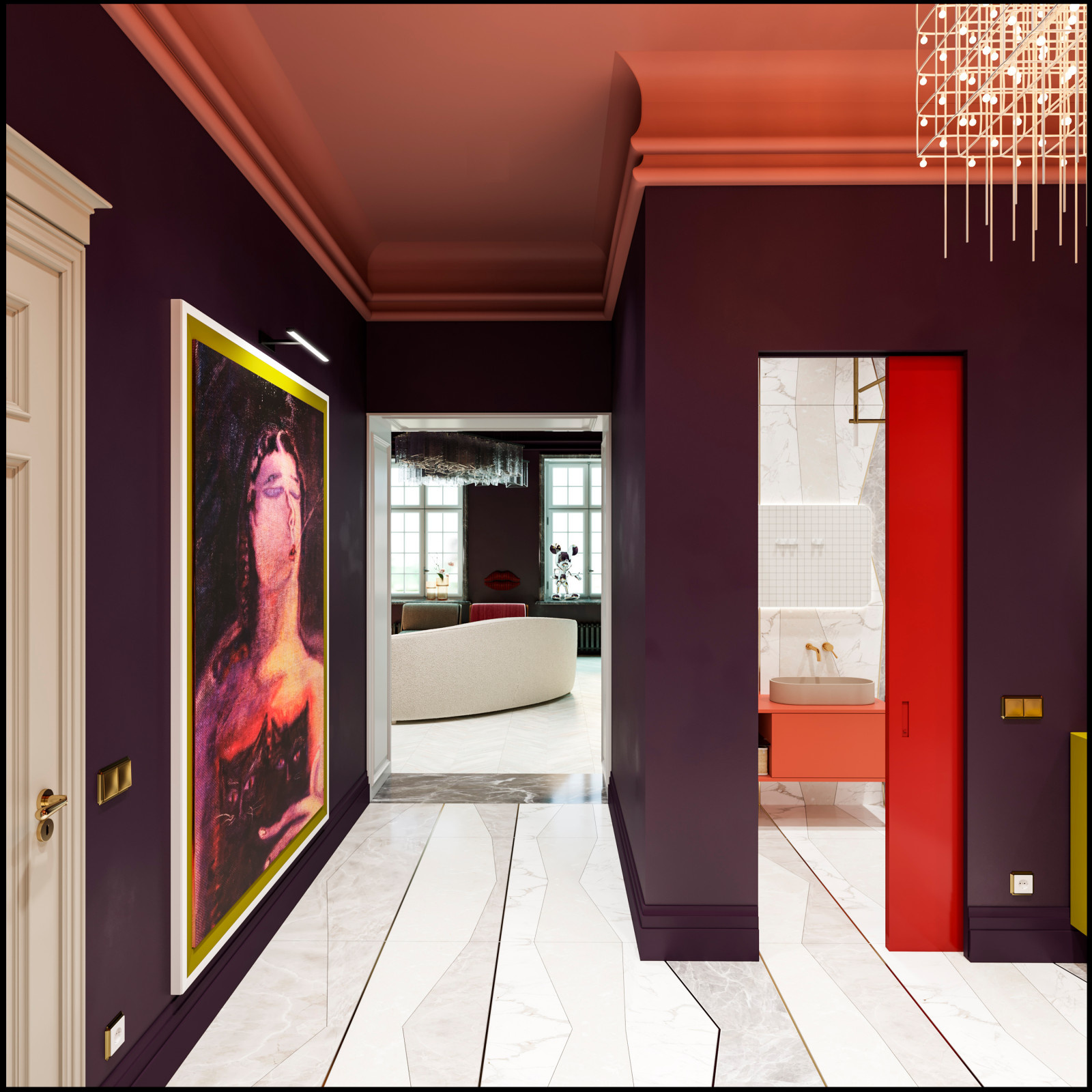 Дизайн не для всех в 3-хкомнатной сталинке 120 м2 на Малой Ордынке