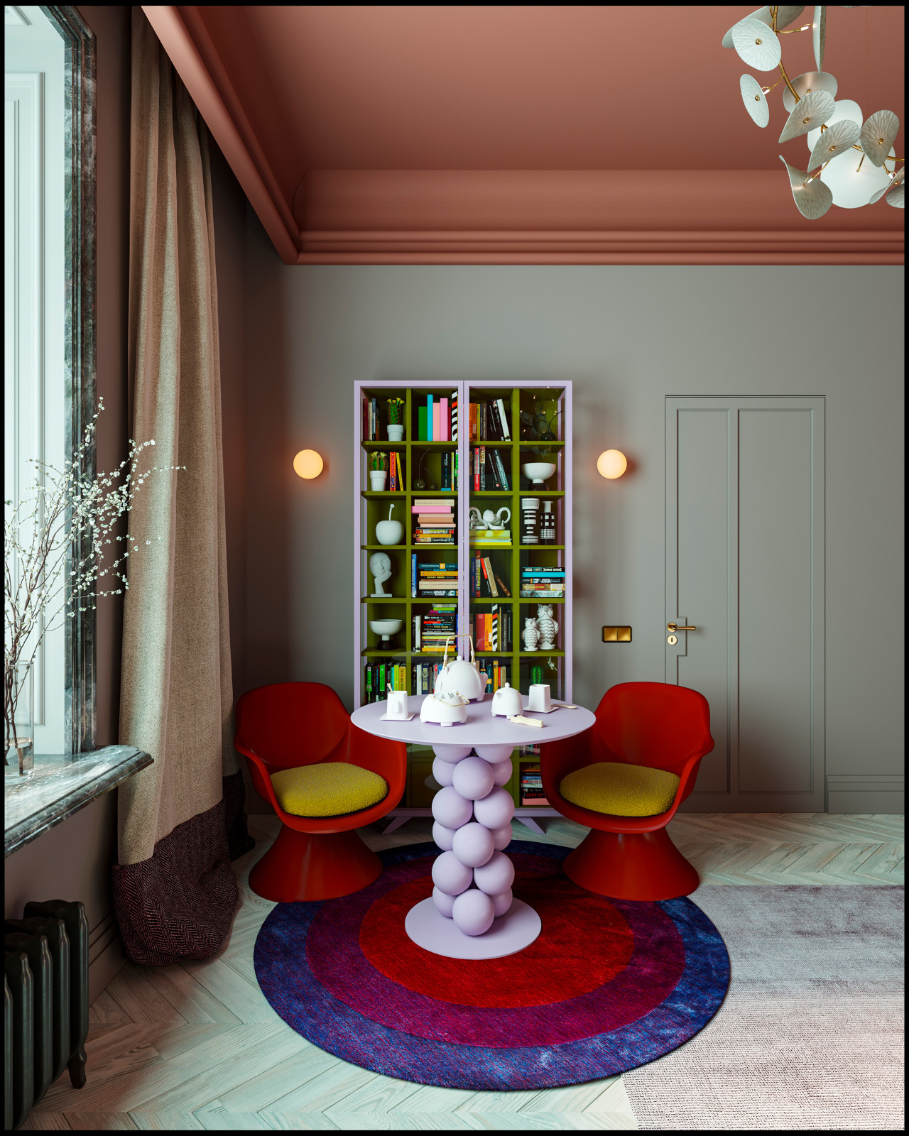 Дизайн не для всех в 3-хкомнатной сталинке 120 м2 на Малой Ордынке