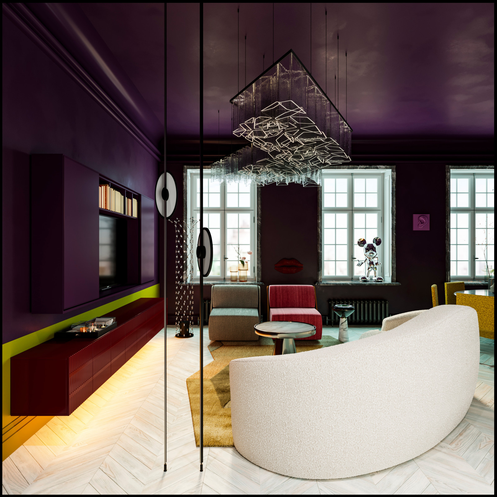 Дизайн не для всех в 3-хкомнатной сталинке 120 м2 на Малой Ордынке