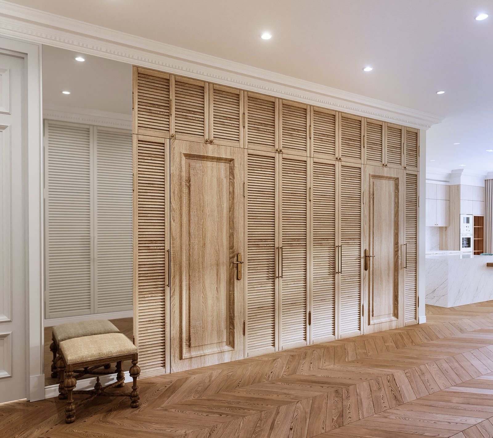 Интерьер прихожей в квартире, ЖК "Жизнь на Плющихе"