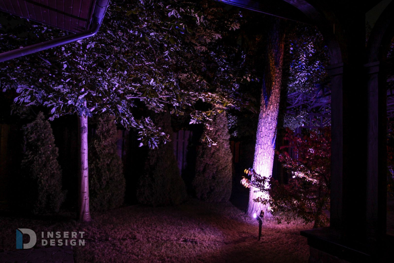 Ландшафтное освещение территории загородного дома в Пушкино, Подмосковье