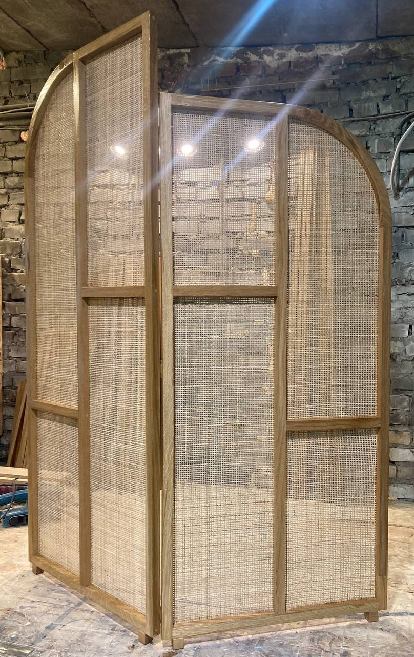 Ширма из Дуба и натурального Ротанга
