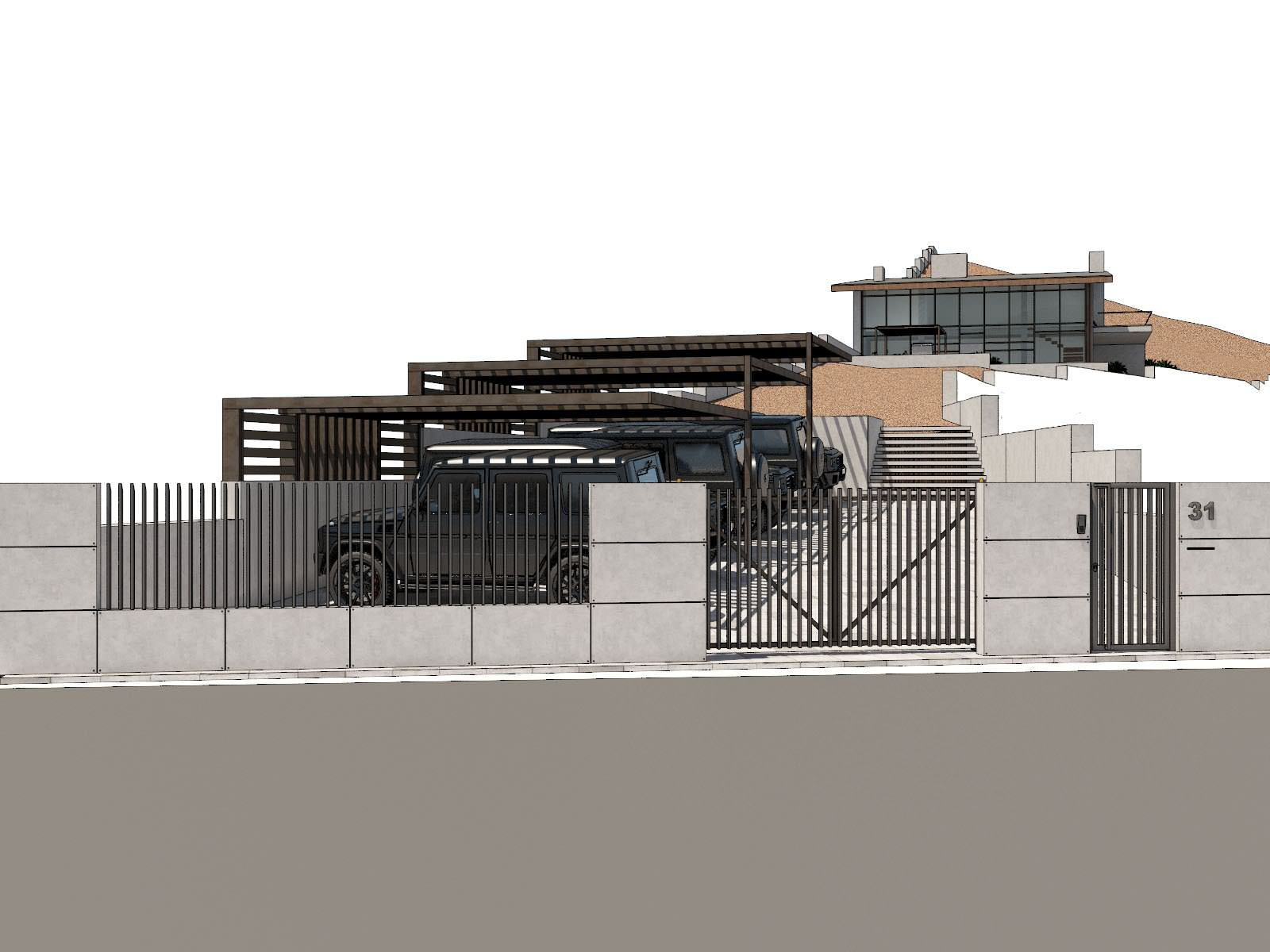 Дом у моря на склоне