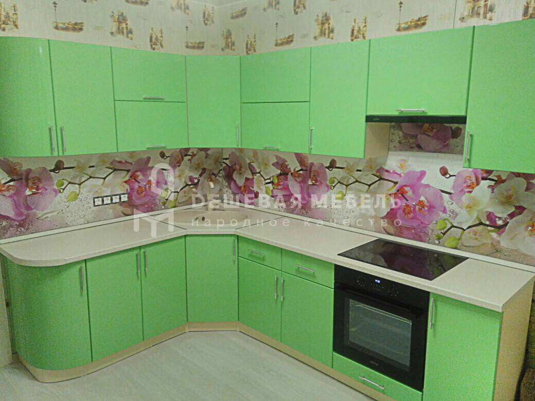 Зеленая кухня эконом класса "Корнер арт.84"