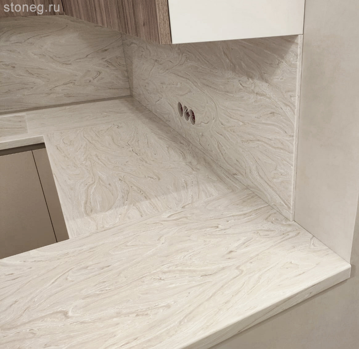 Grandex Marble: кухонная столешница, барная стойка, мойка, стеновые панели