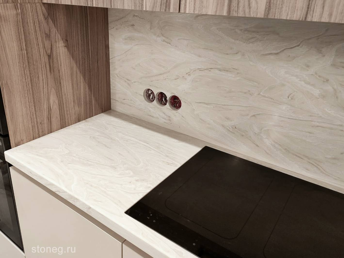 Grandex Marble: кухонная столешница, барная стойка, мойка, стеновые панели