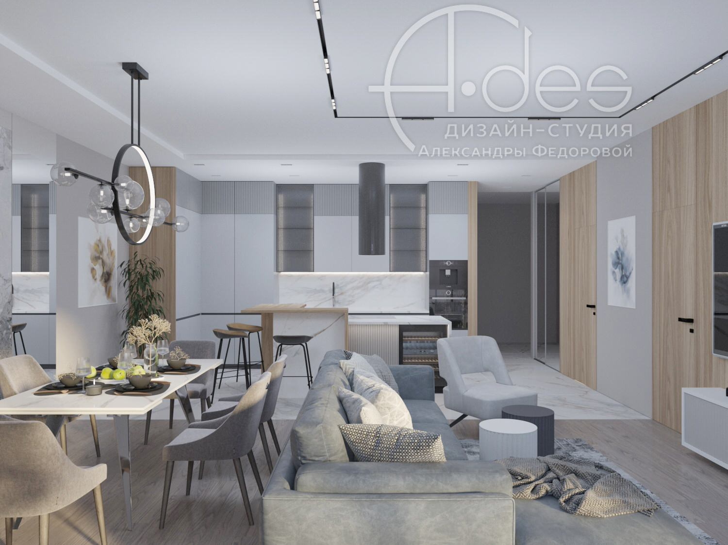 Просторная квартира в стиле минимализм