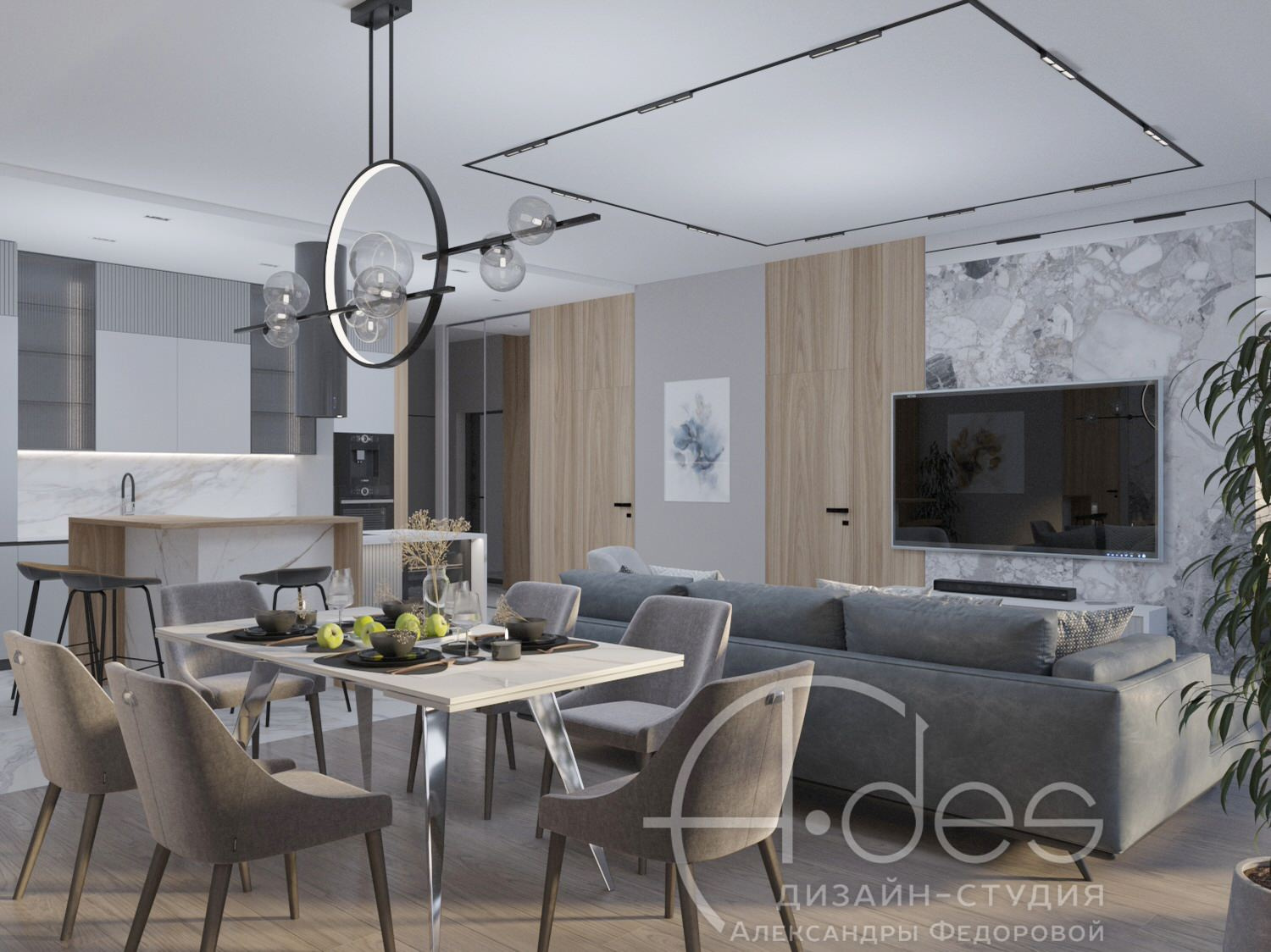 Просторная квартира в стиле минимализм