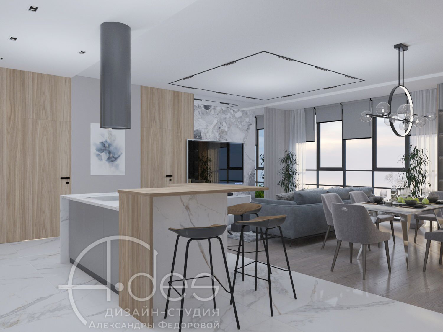 Просторная квартира в стиле минимализм