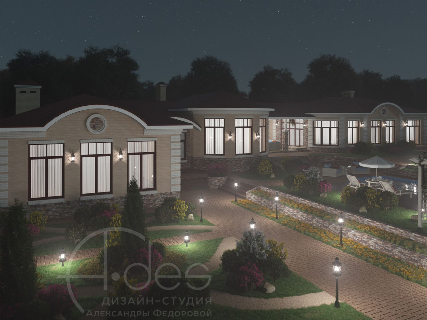 Архитектурный проект гостевого дома с баней