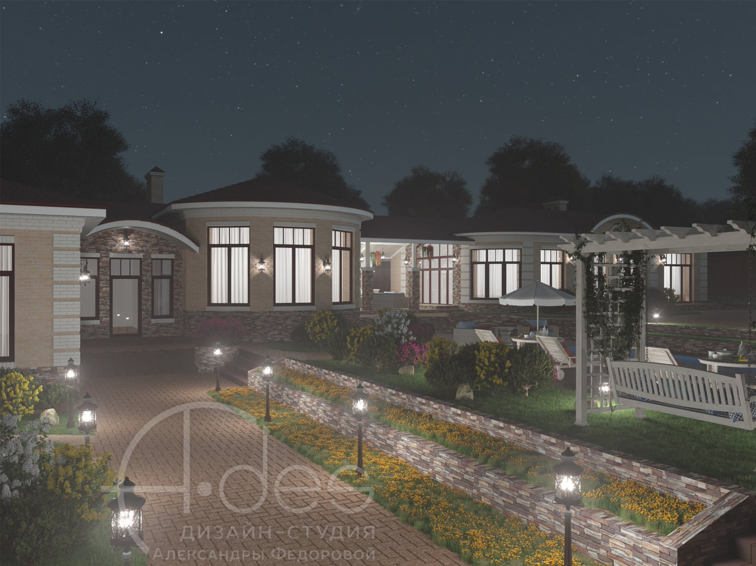 Архитектурный проект гостевого дома с баней