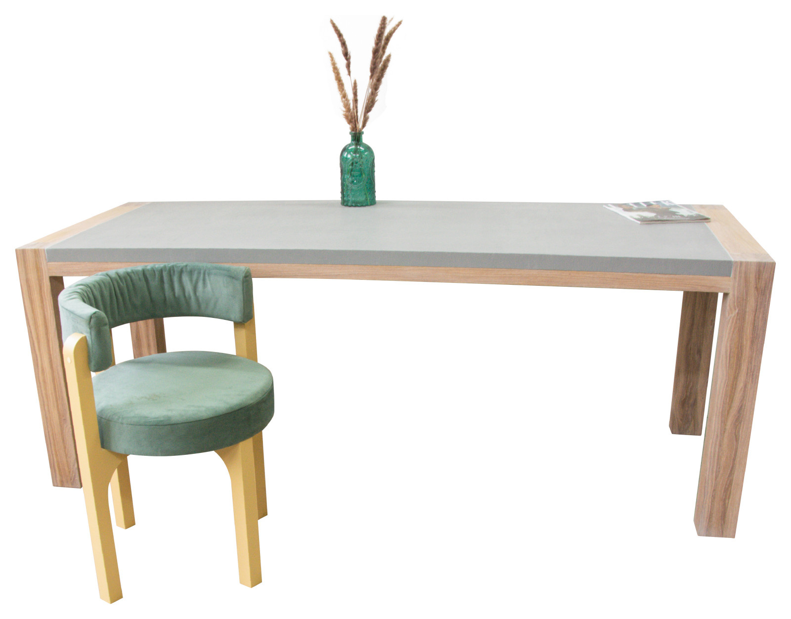 Стол бетон + массив заказать купить письменный обеденный компьютерный