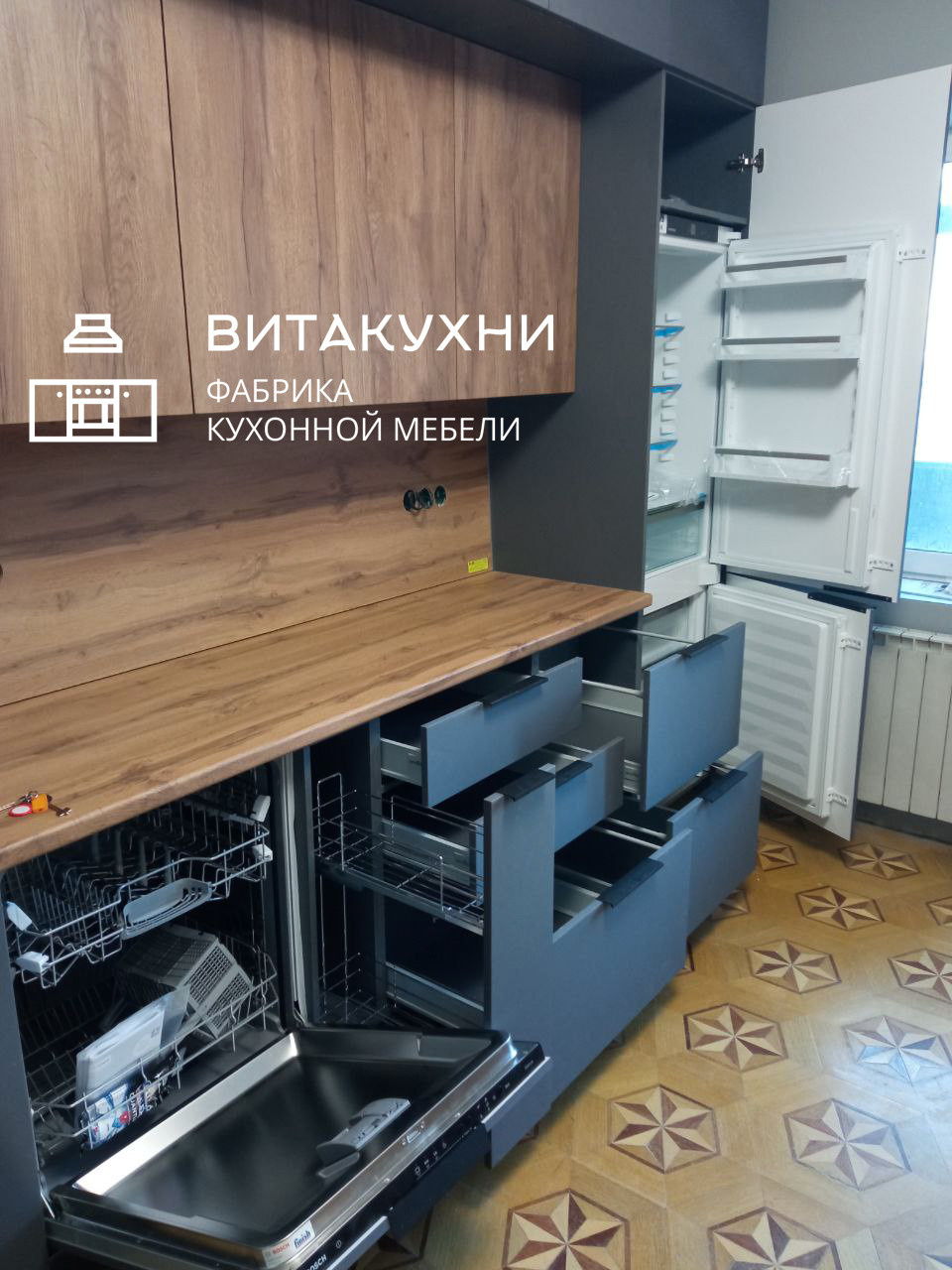 Современная угловая кухня