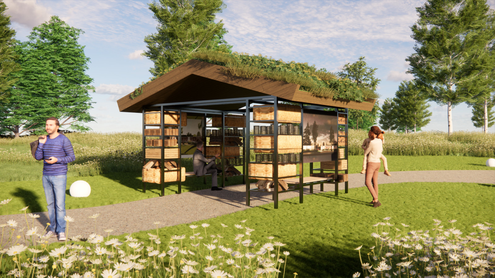 Ландшафтный парк в коттеджном поселке рядом с Тверью