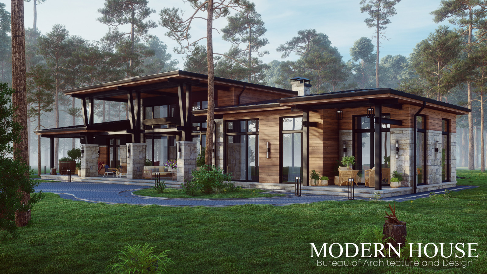 Проект частного дома "Американская резиденция". Московская обл., Красногорск