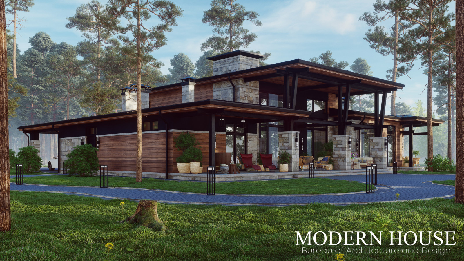 Проект частного дома "Американская резиденция". Московская обл., Красногорск