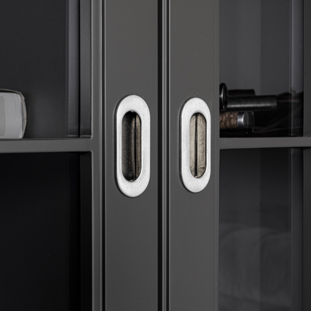 Витрина цвета графит из крашеного МДФ