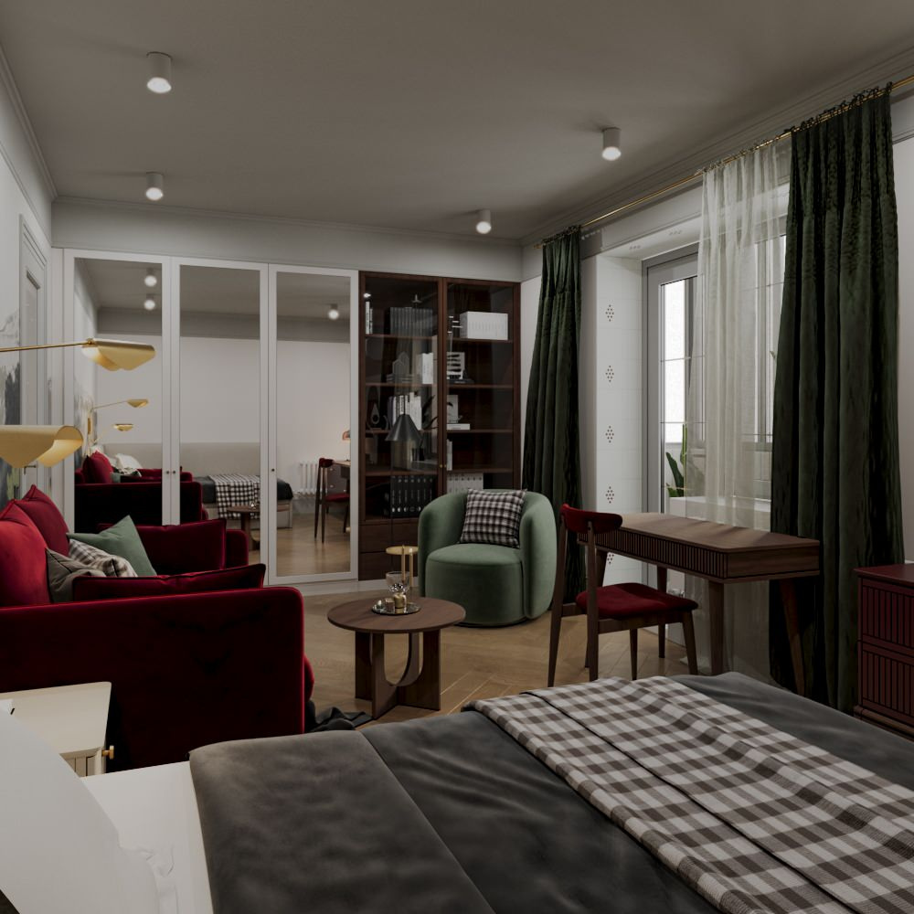 Квартира в Москве для молодой девушки  Площадь: 33,4 м2.