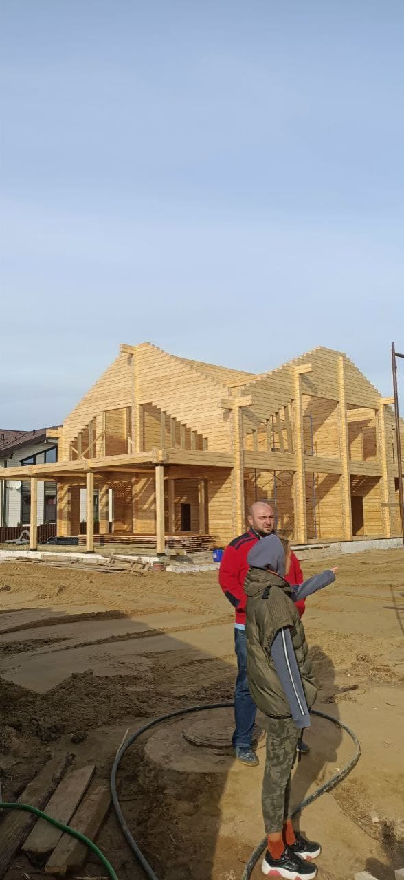 Двухэтажный дом из клееного бруса