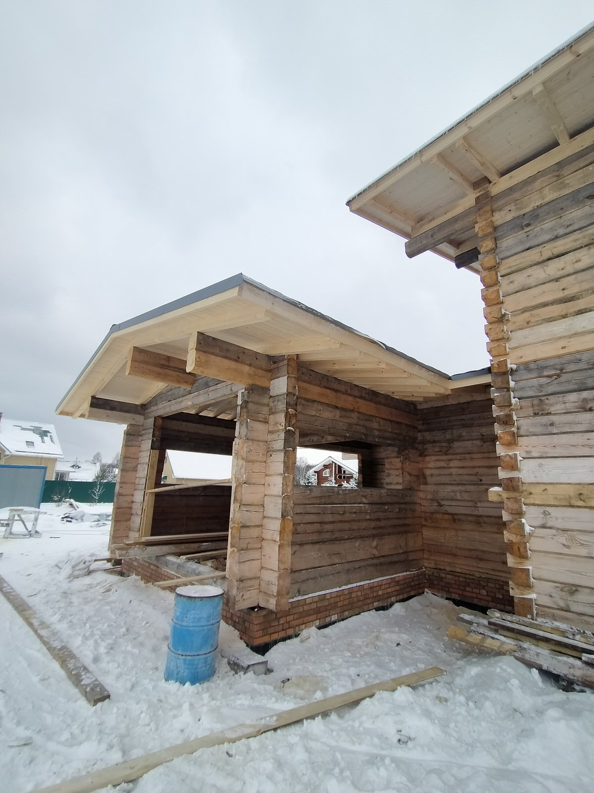 Ярославль. Дом из лафета. Тёплый контур 236м². Стройка