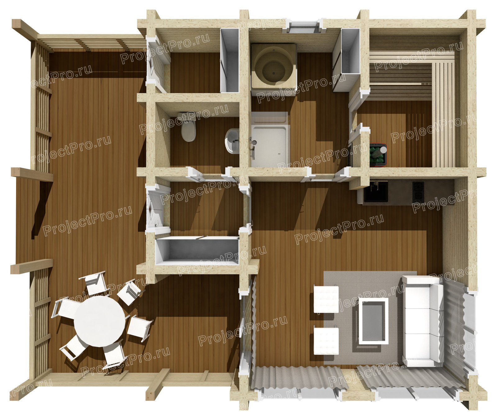 Бани и баньки из бруса, бревна и лафета