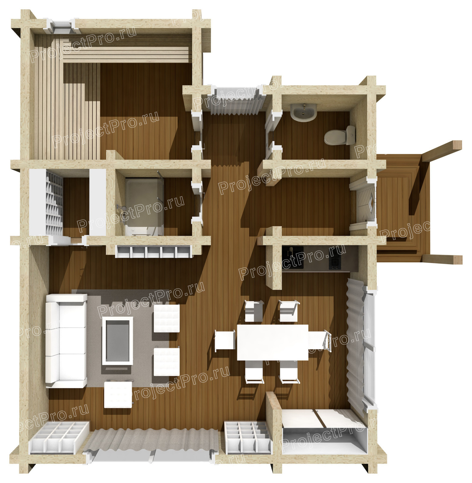 Бани и баньки из бруса, бревна и лафета