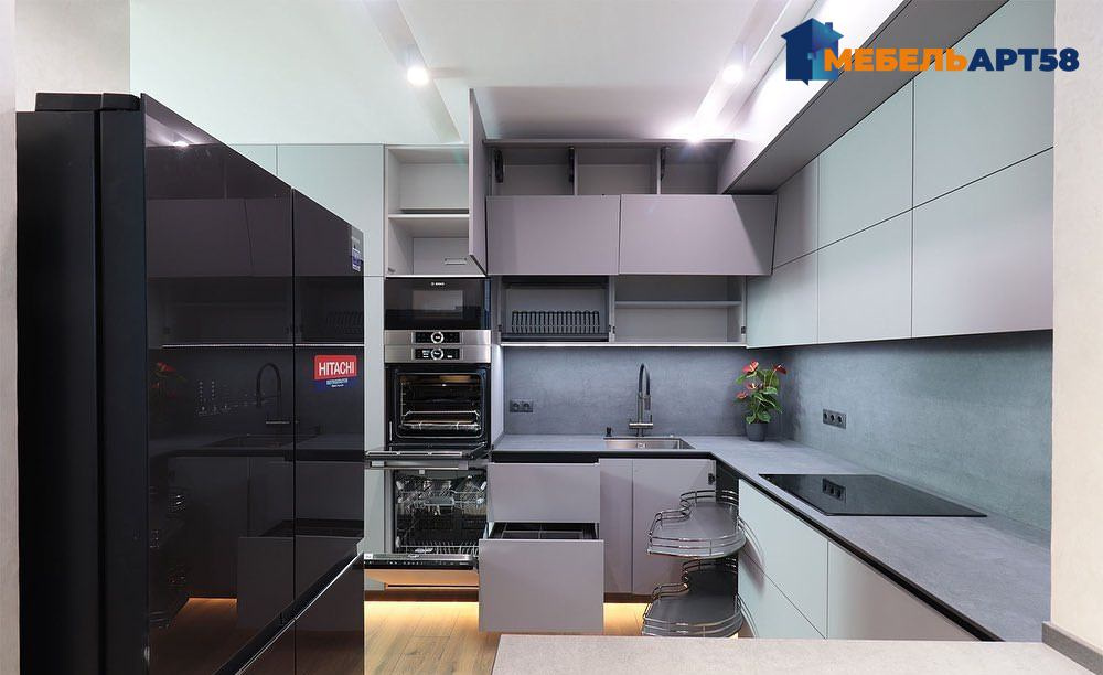 Выполненная кухня по дизайн-проекту