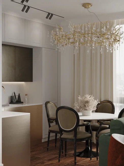 Квартира бизнес класса 90 м² в стиле неоклассика