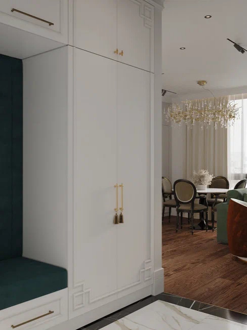 Квартира бизнес класса 90 м² в стиле неоклассика