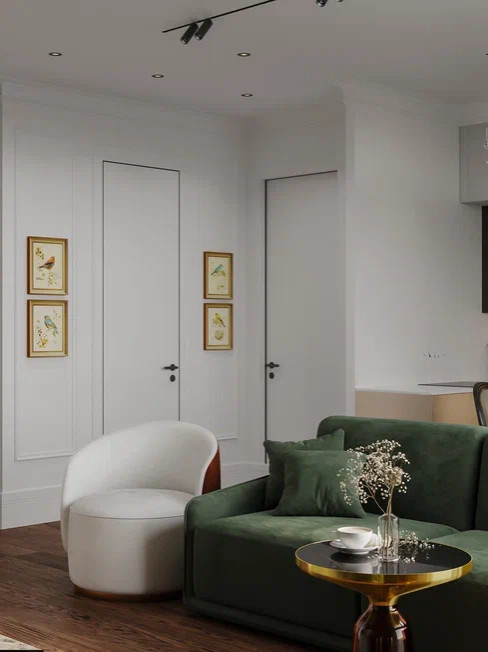 Квартира бизнес класса 90 м² в стиле неоклассика