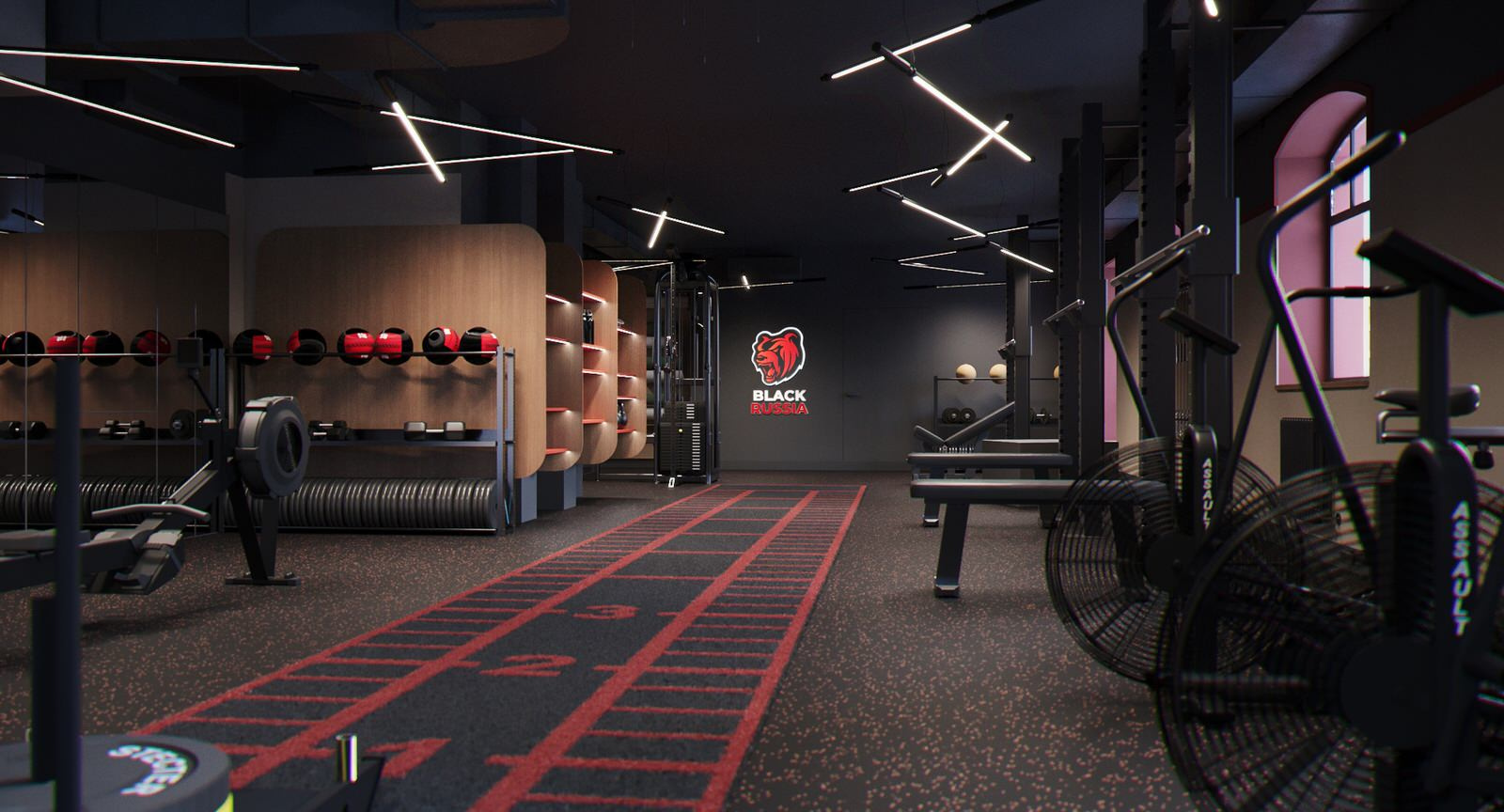 Дизайн интерьера спортзала и офиса IT- компании