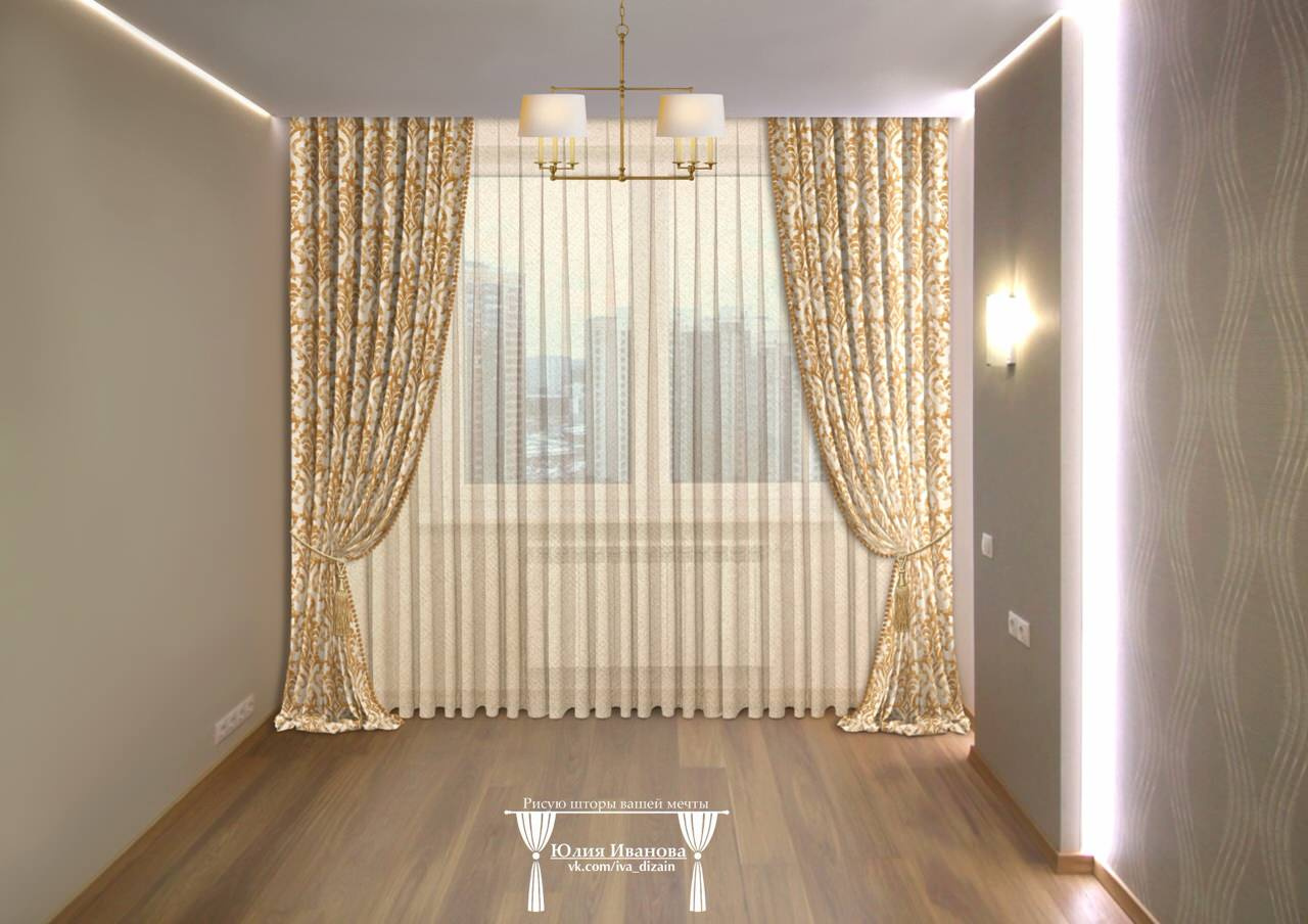 Эскизы штор в Procreate.