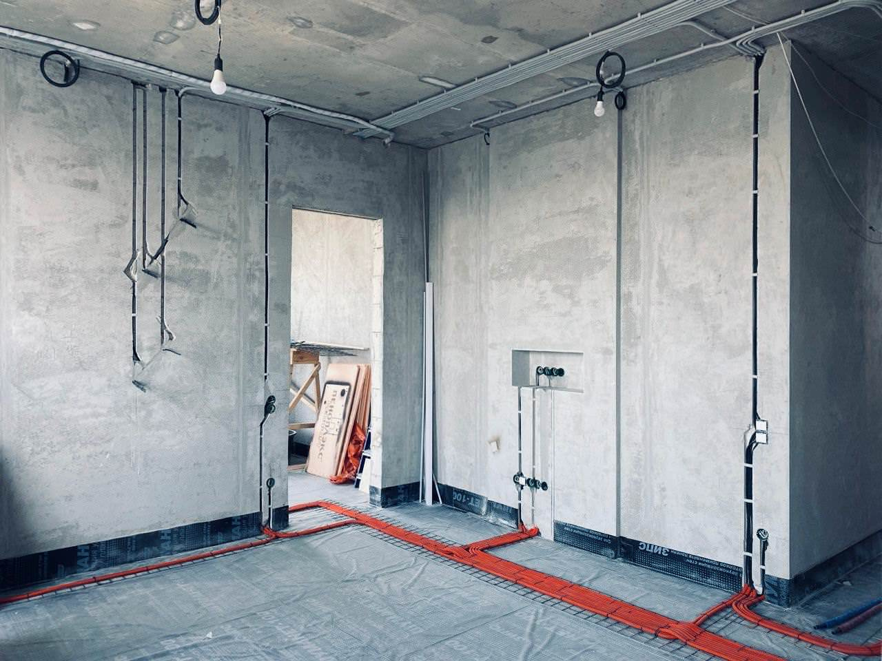ЖК EVER электромонтаж в 2-х комнатной квартире 68m2