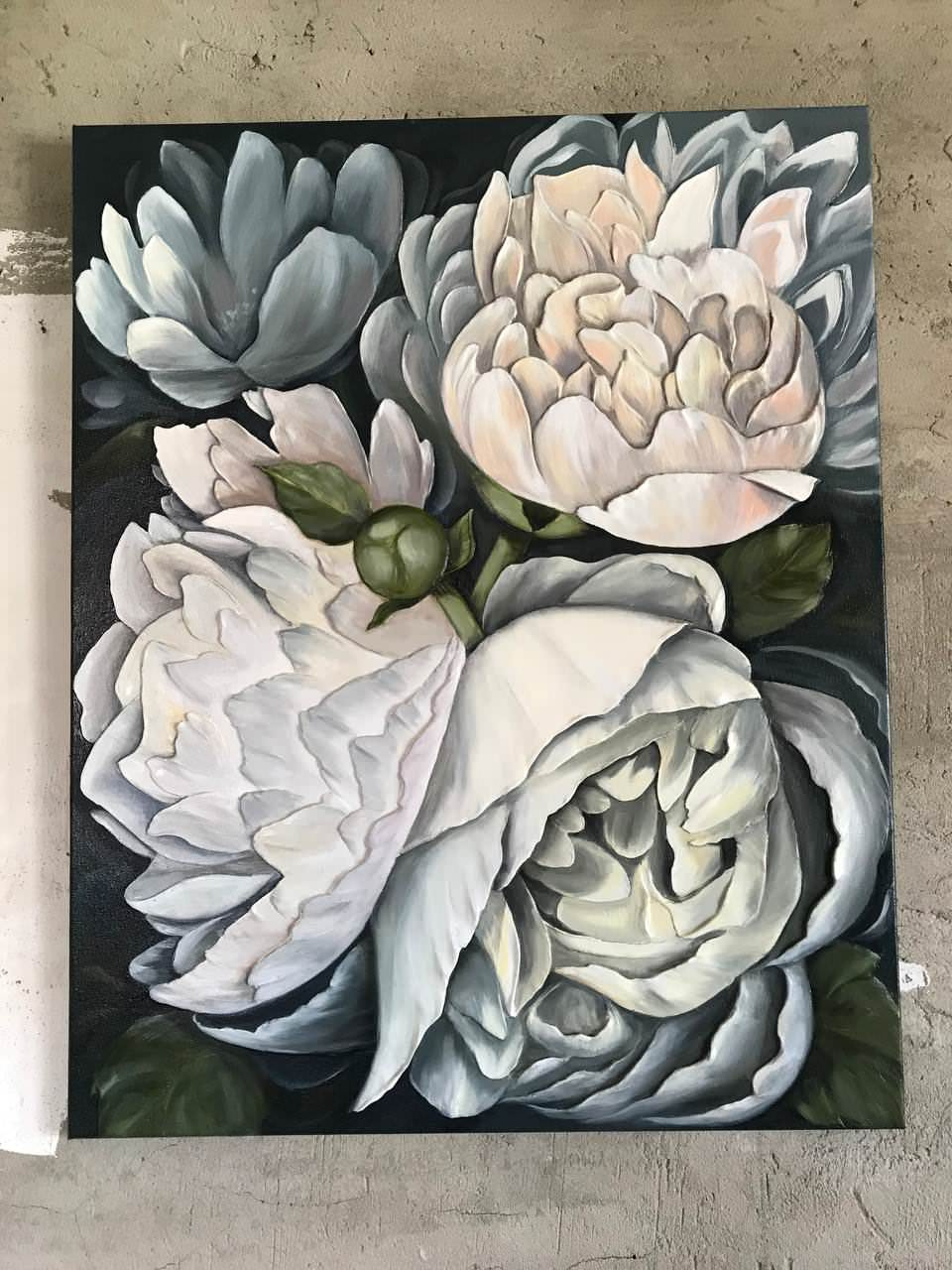 Обложка проекта: Объемные цветы на холсте