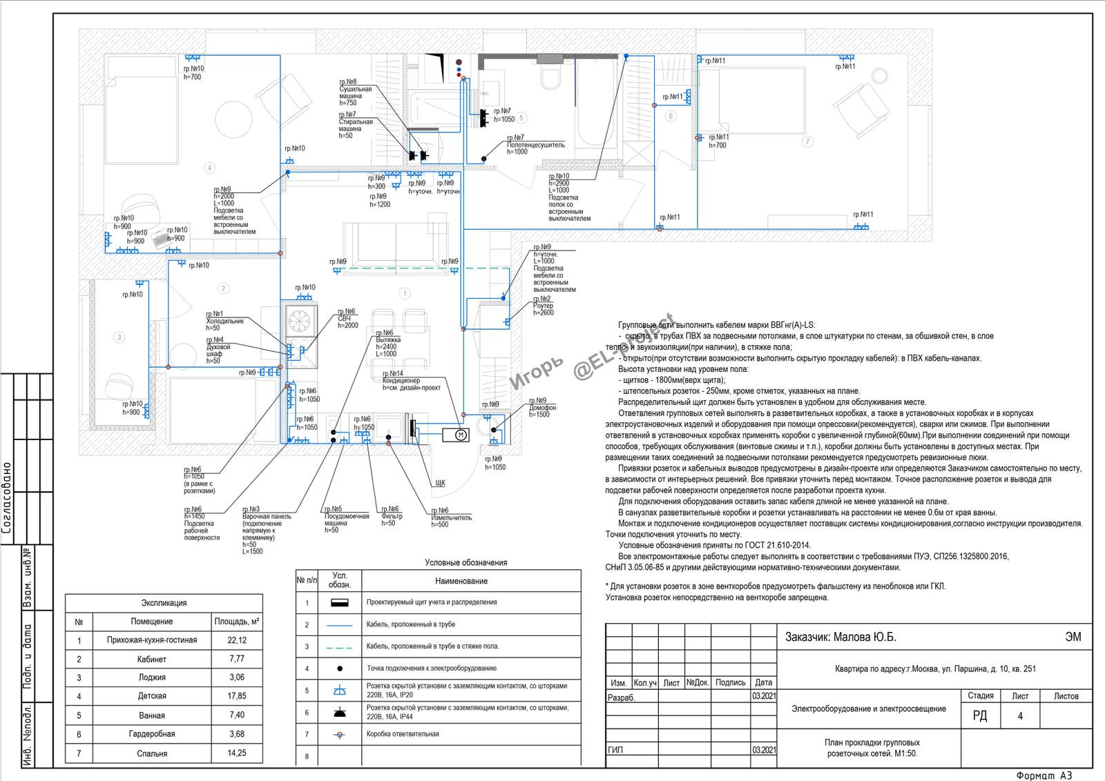 Квартира 120кв.м., ЖК Мосфильмовский