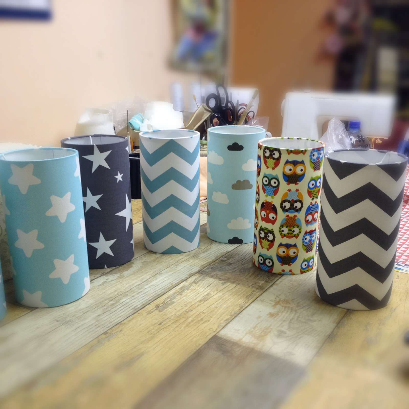 Абажуры из ткани на пластике