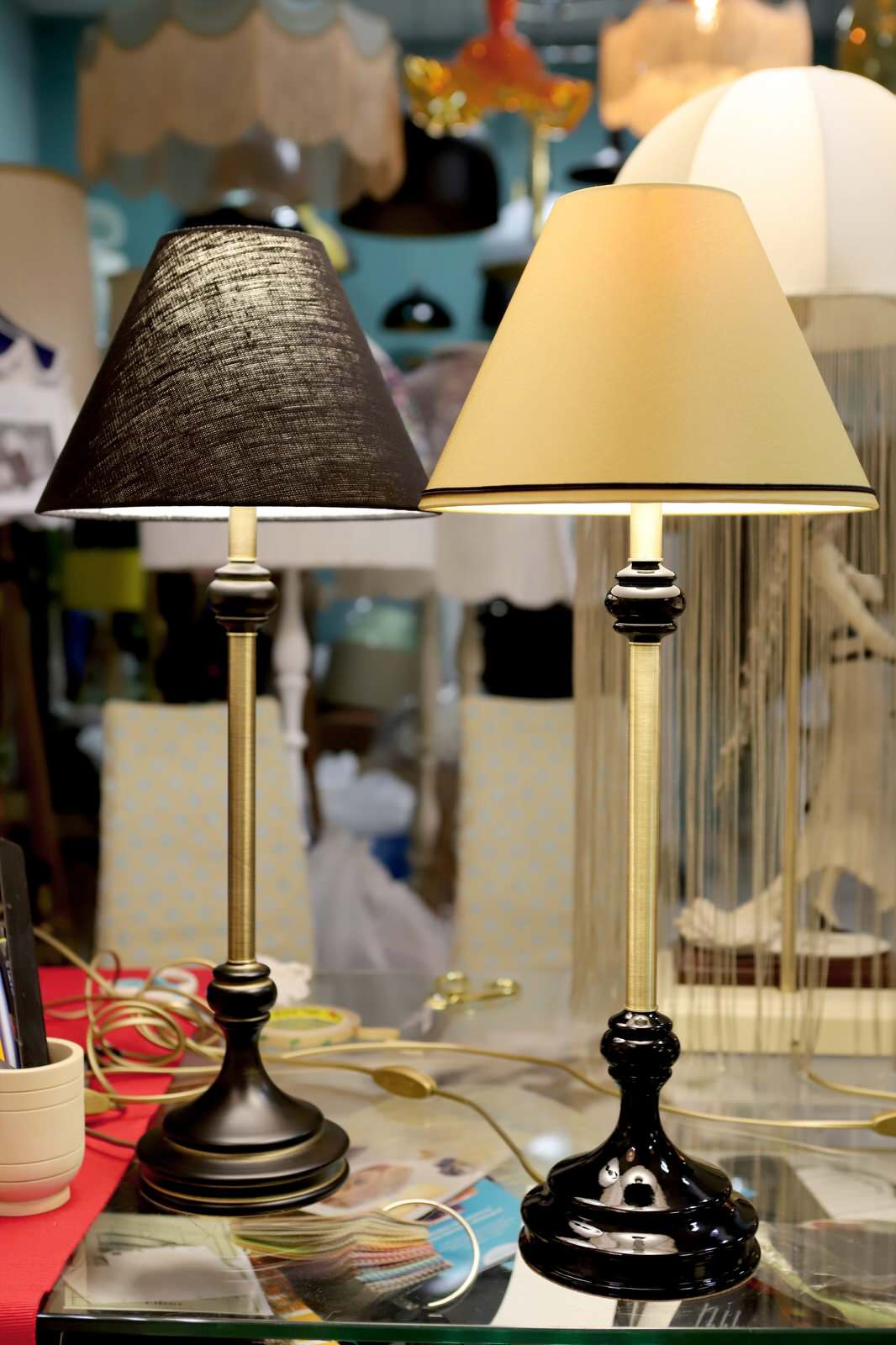 Абажуры из ткани на пластике