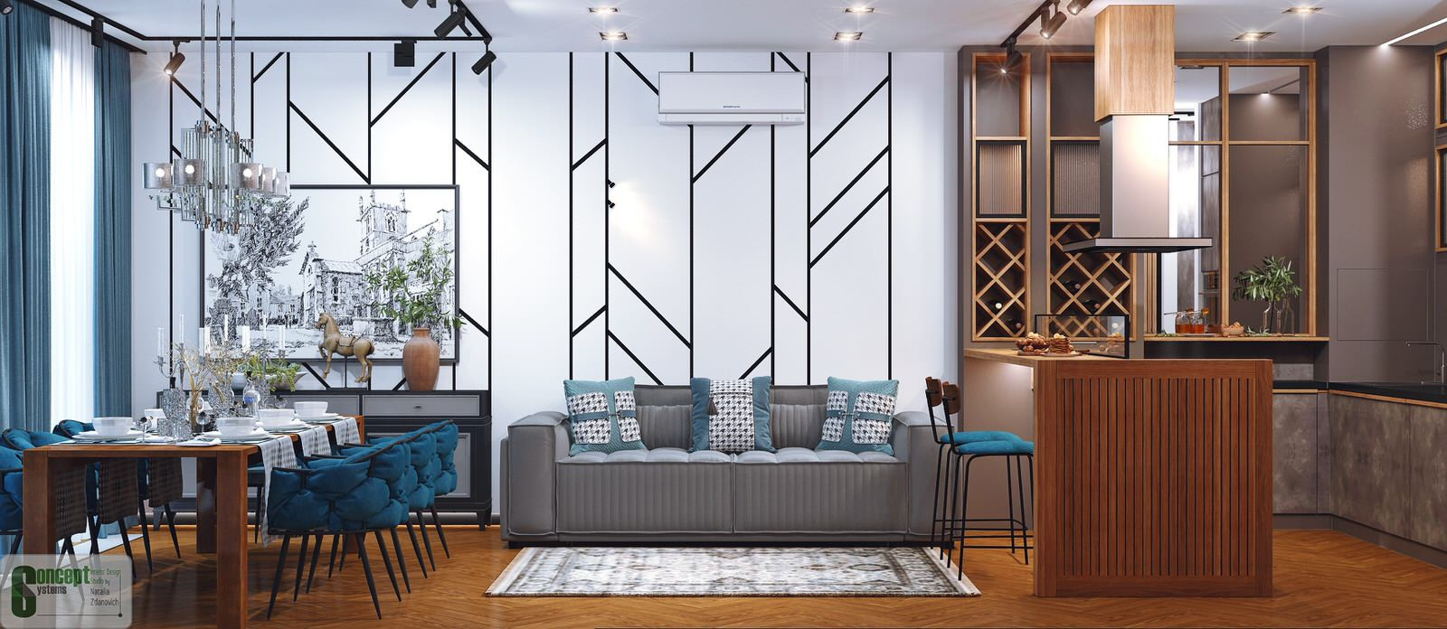 ЖК Биография (гостиная-кухня)