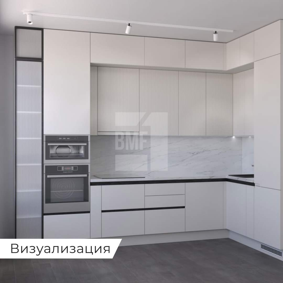 Белая кухня. Визуализация/реализация
