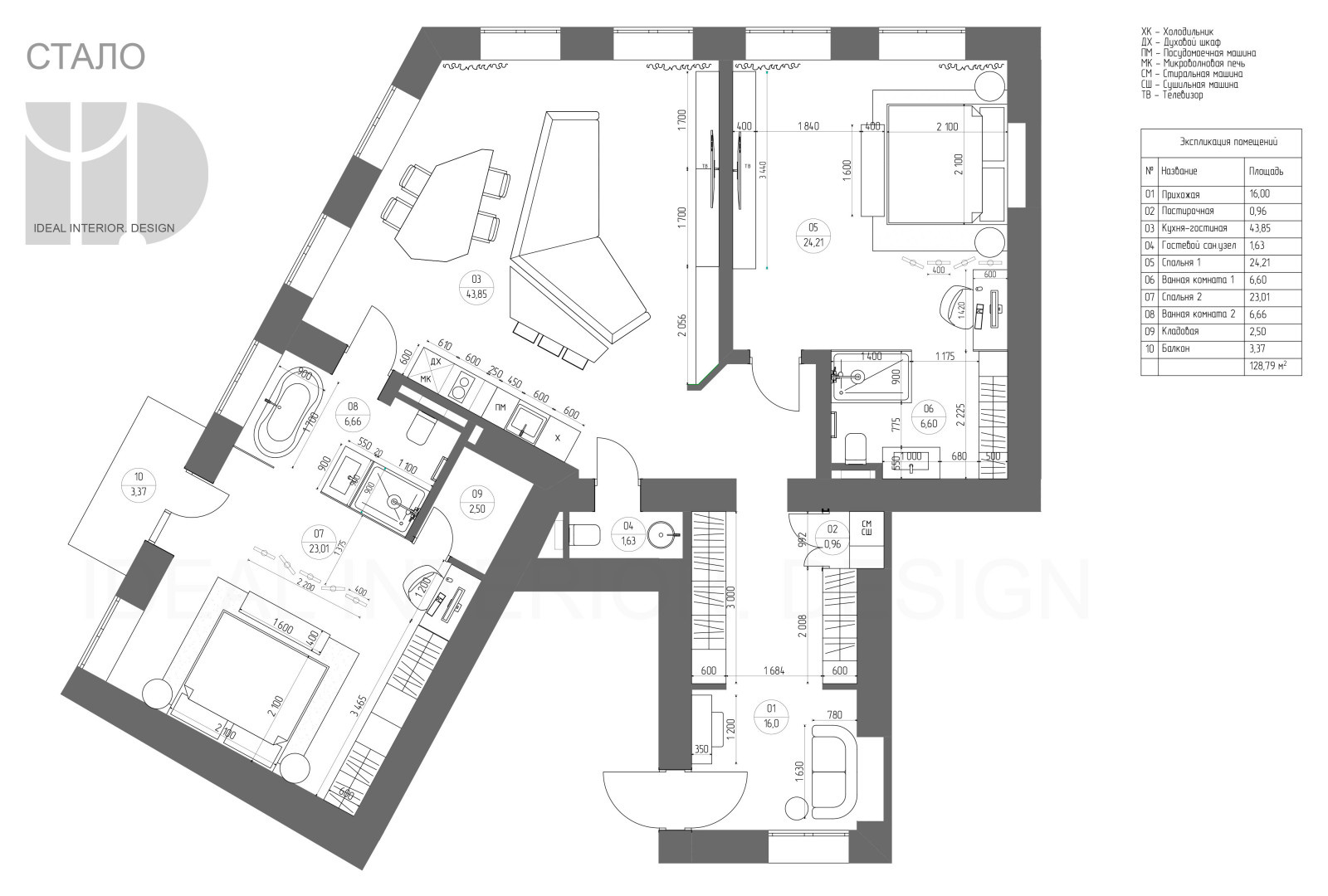 Apartment design project Nevsky 11 (SPb)